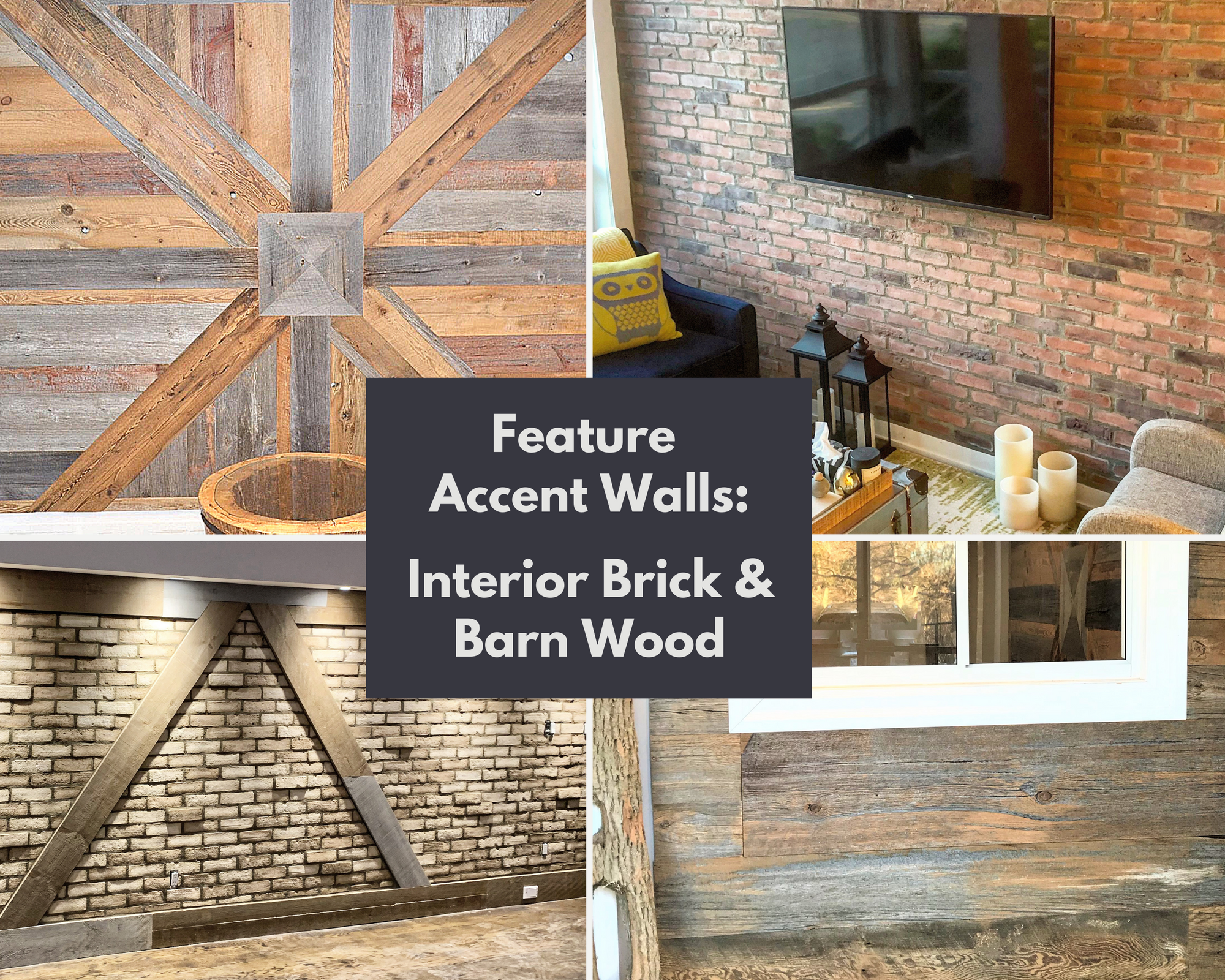 Feature Accent Walls - Brick and Barn Wood