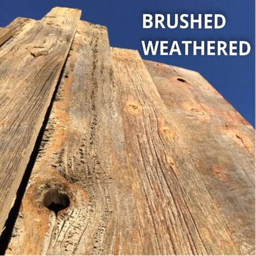 Barn Wood Wall Paneling: Brushed Weathered Board  - Installation Available