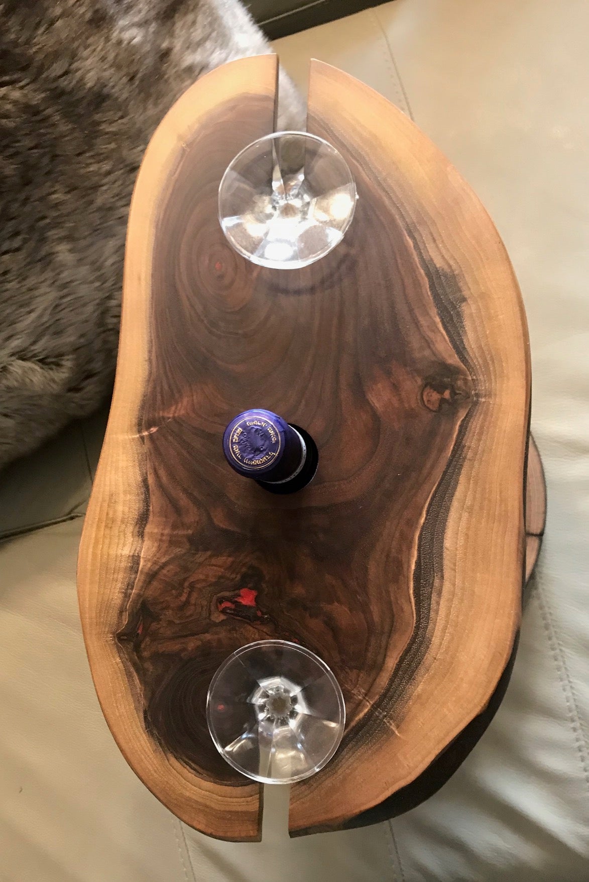 Wine Bottle Tray - Walnut