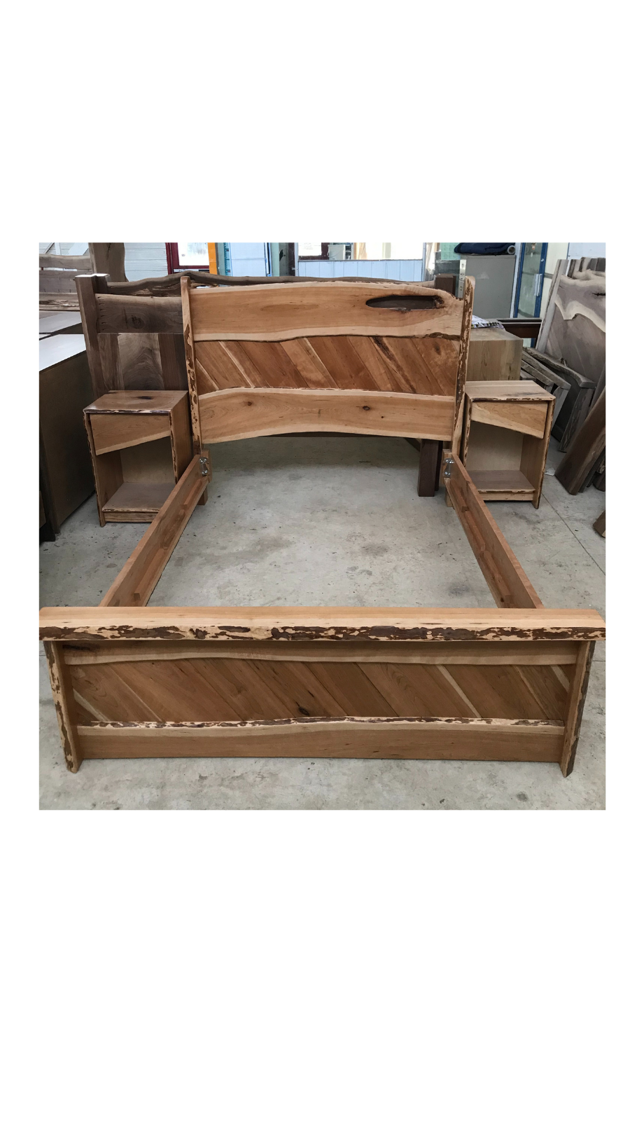 Queen Bed - Canadian Walnut Or Cherry -  Live Edge Solid Wood: Custom Available