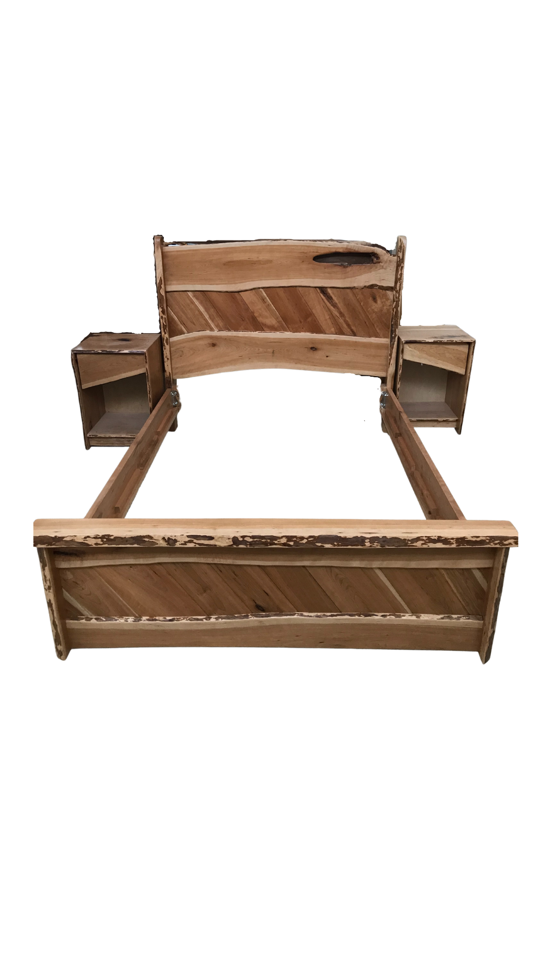 Queen Bed - Canadian Walnut Or Cherry -  Live Edge Solid Wood: Custom Available