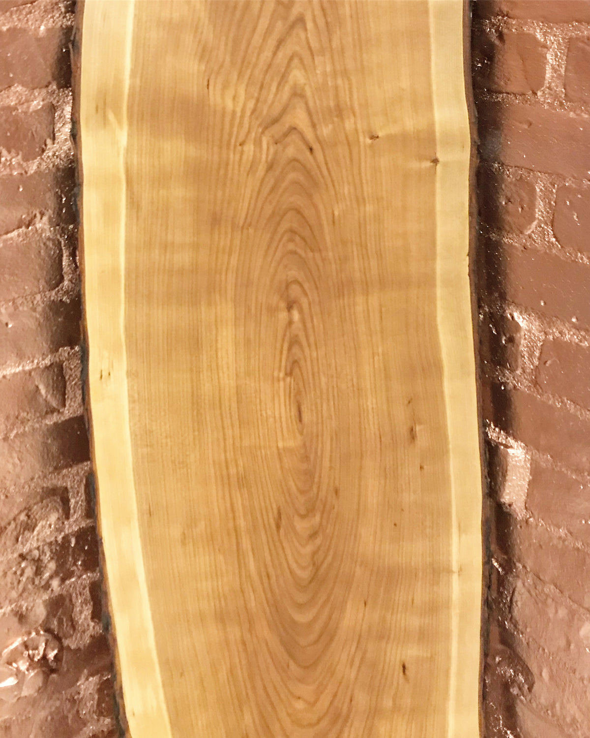 Cherry Serving Board: Unique: Bark On: 7 Foot Long Oval: Four Natural Live Edge Sides